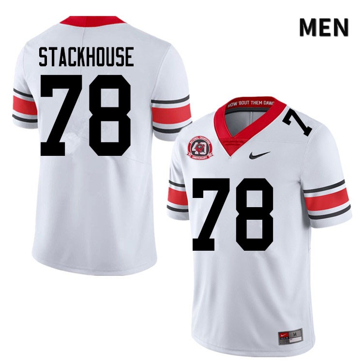 Georgia Bulldogs Men's Nazir Stackhouse #78 White 2020 1980 National Champions 40th Anniversary Stitched College UGA Football Jersey 23DN017AJ